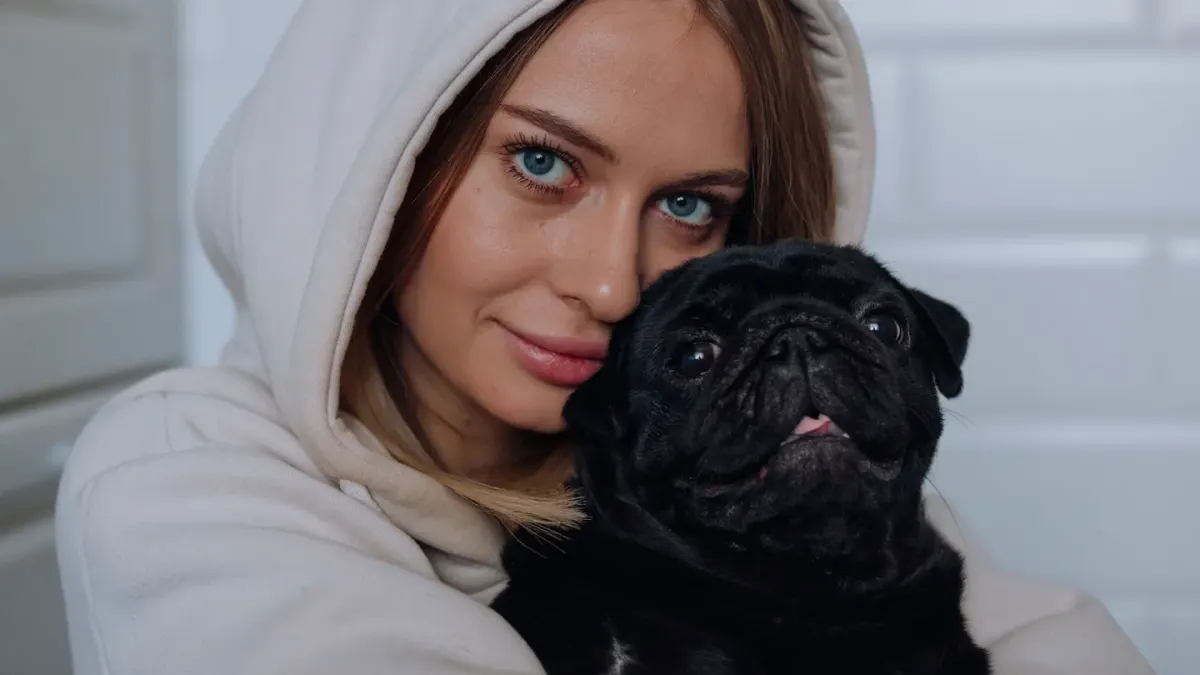 Dog and owner together